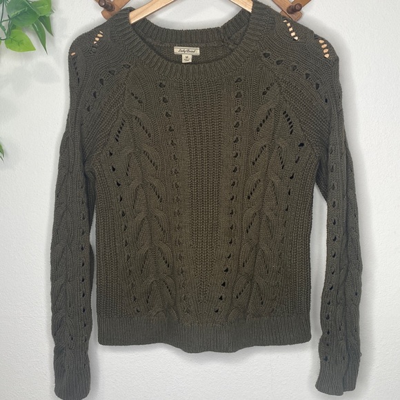 Lucky Brand Sweaters - Lucky Brand hunter green wool blend cable knit sweater Medium
